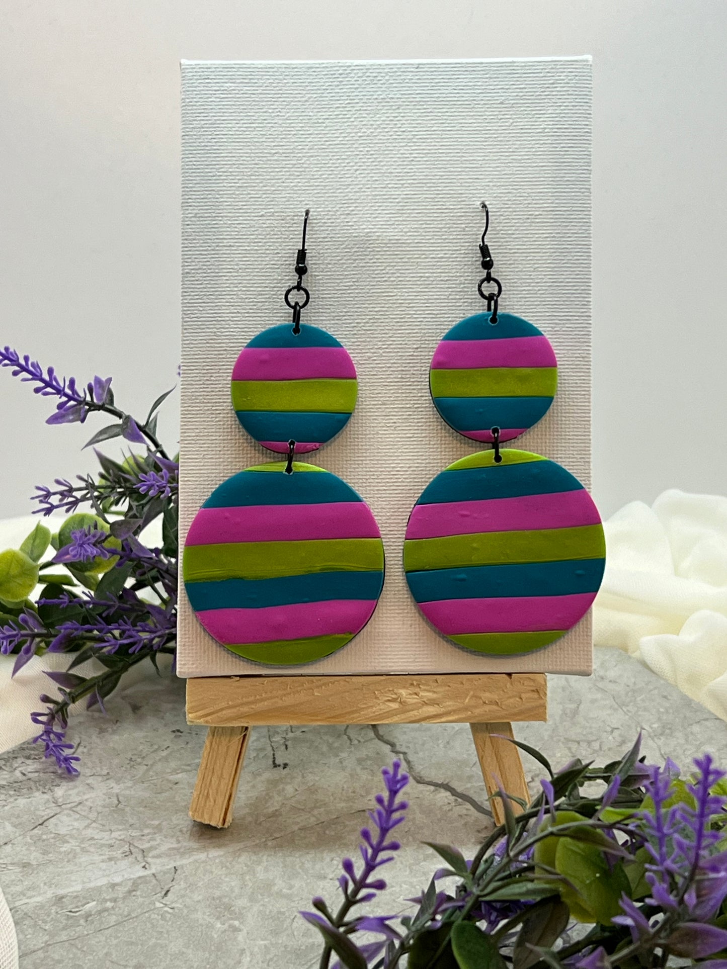 Neon Striped Dangles