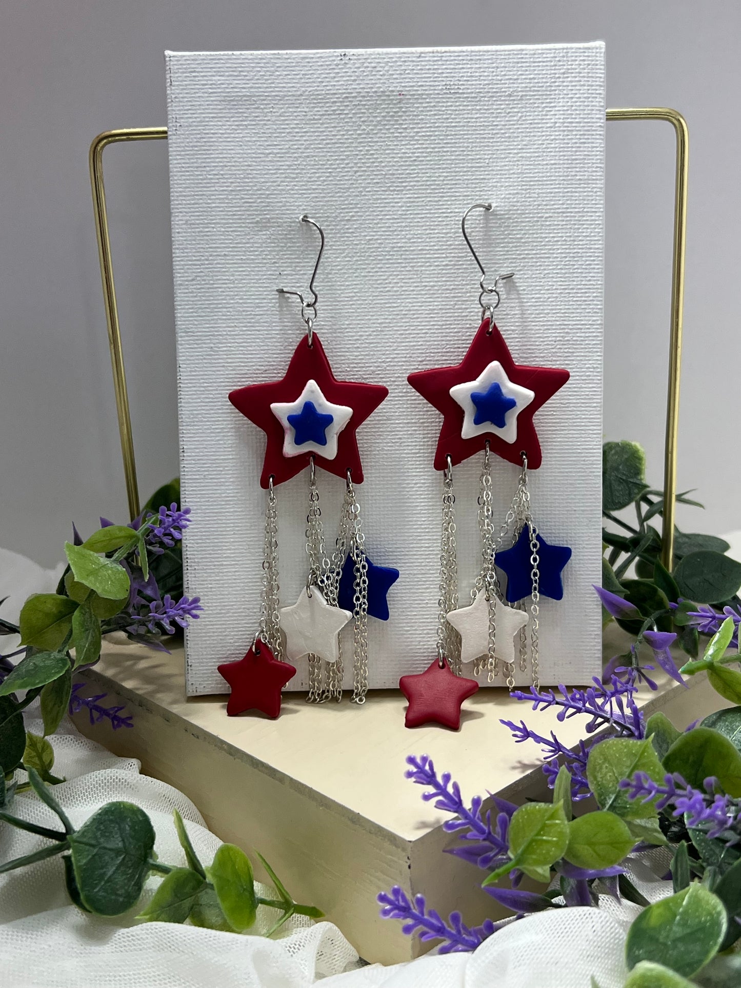 Red, White, & Blue Chain Dangles