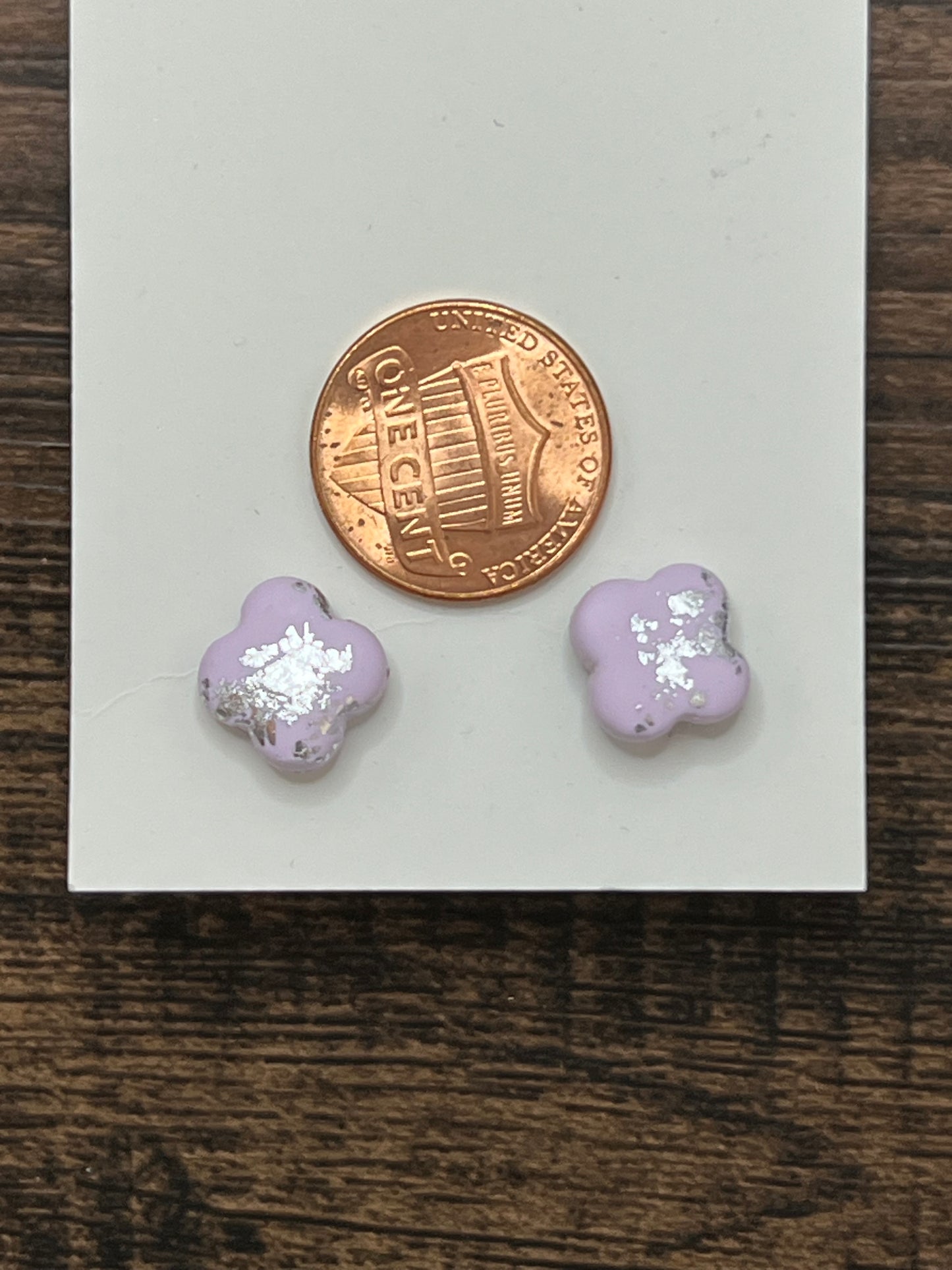 Lavender With Silver Flakes Small Dangle Stud Pack