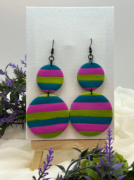 Neon Striped Dangles