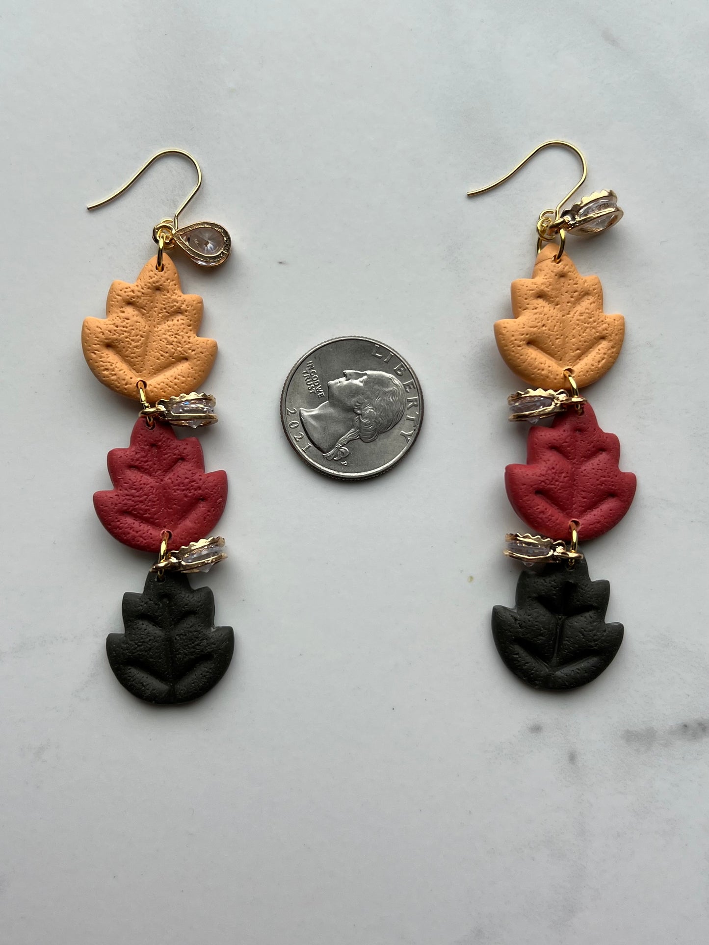 Fall Leaf Dangles with Gold Embellishments