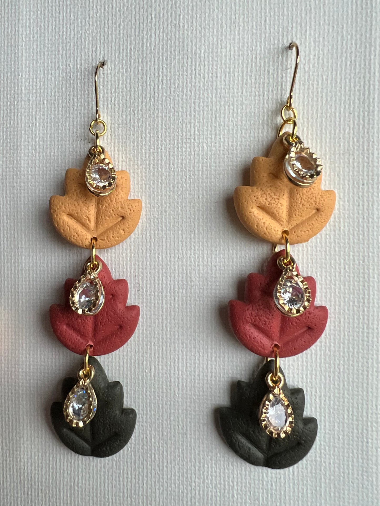 Fall Leaf Dangles with Gold Embellishments