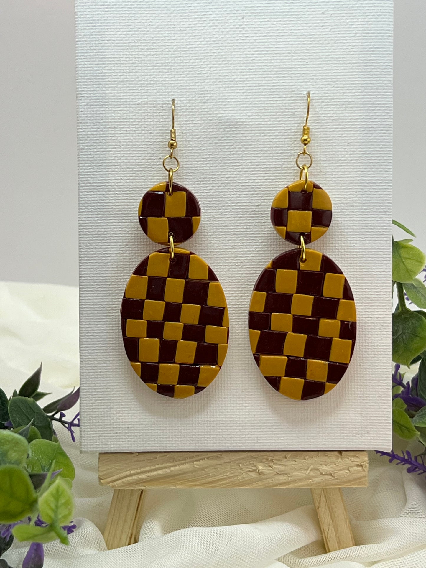 Maroon & Golden Yellow Checkers