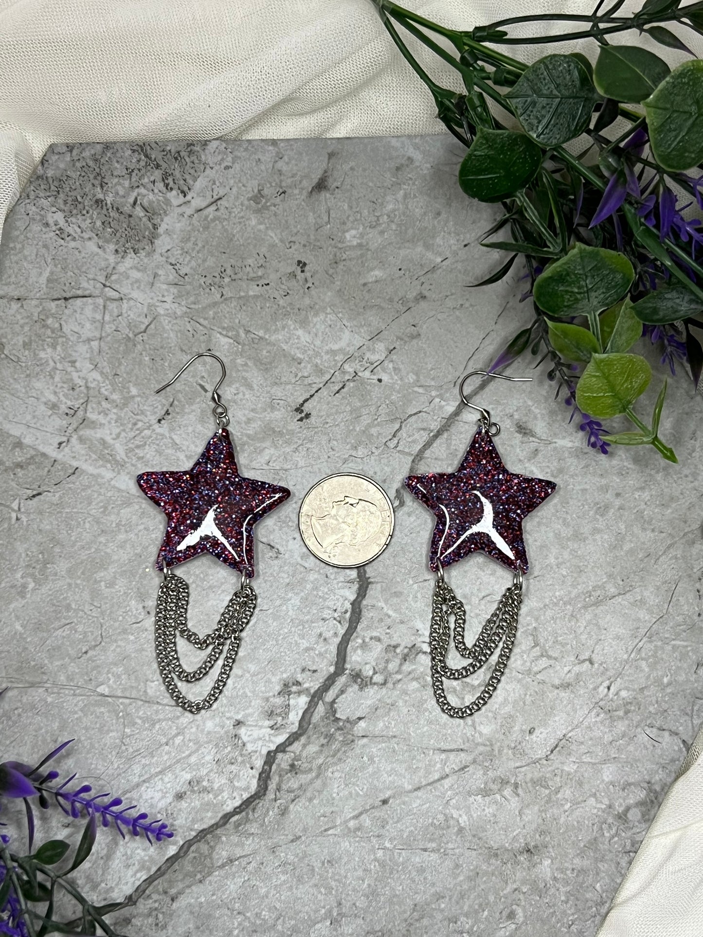 Red & Blue Star Dangles