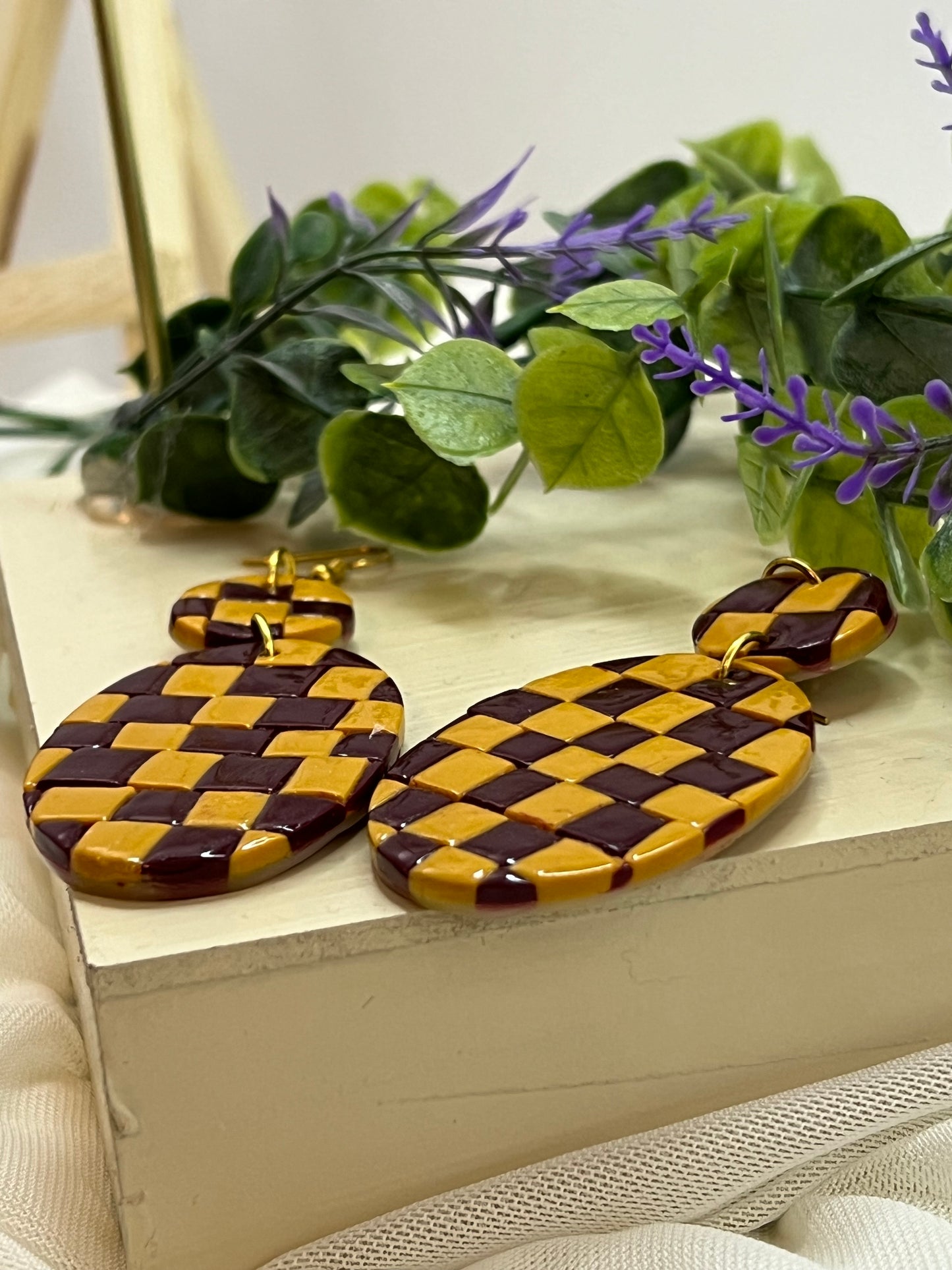 Maroon & Golden Yellow Checkers