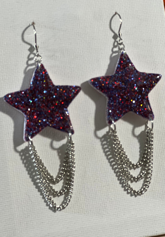 Red & Blue Star Dangles