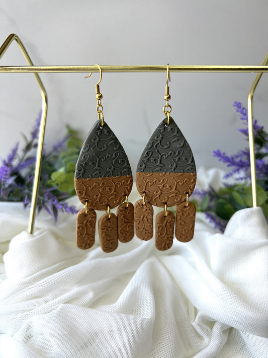 Sage & Golden Yellow Textured Dangles