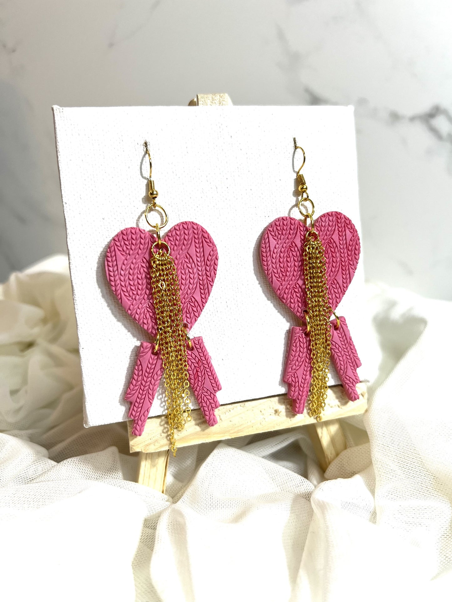 Textured Pink Dangles