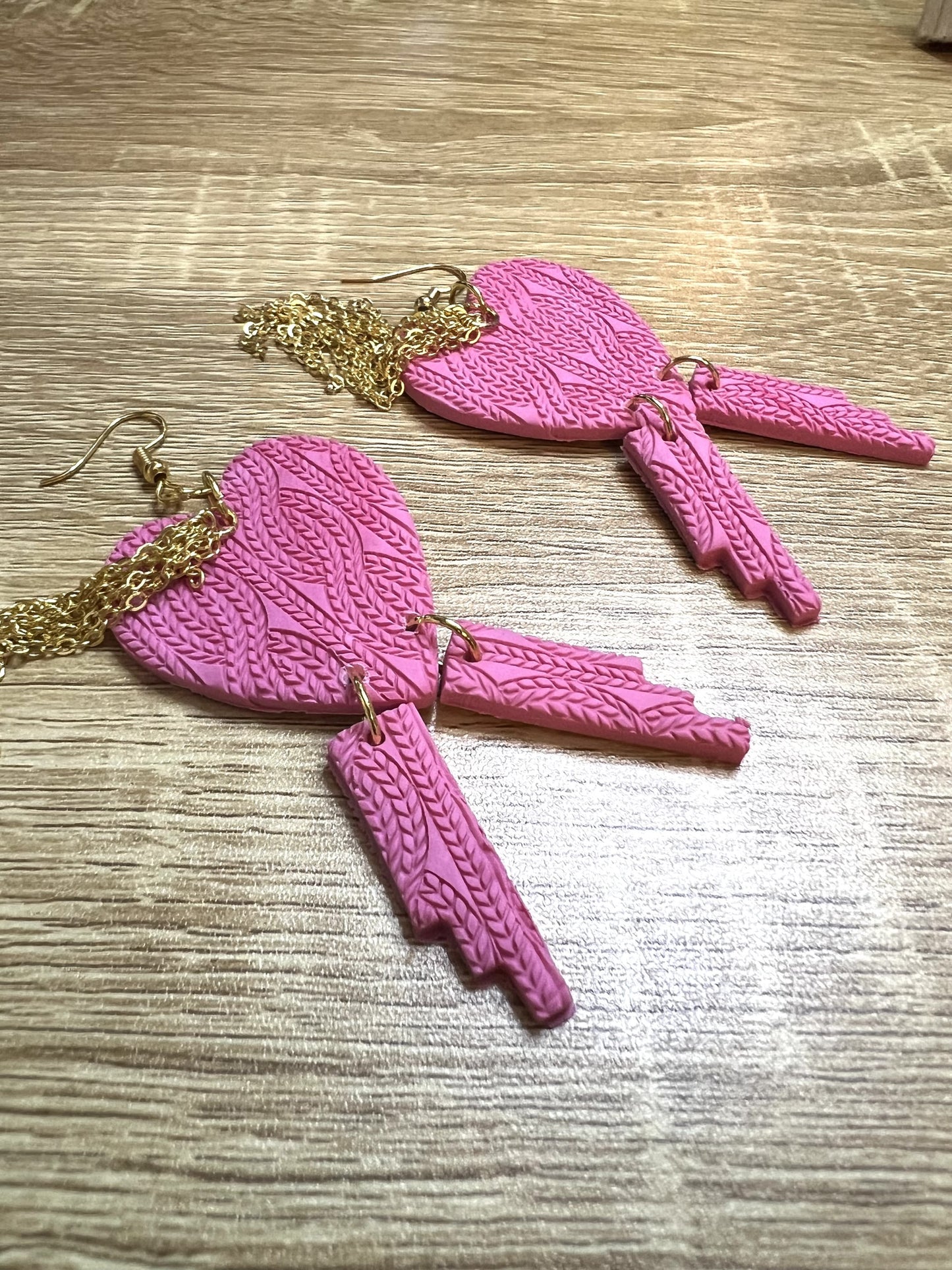 Textured Pink Dangles