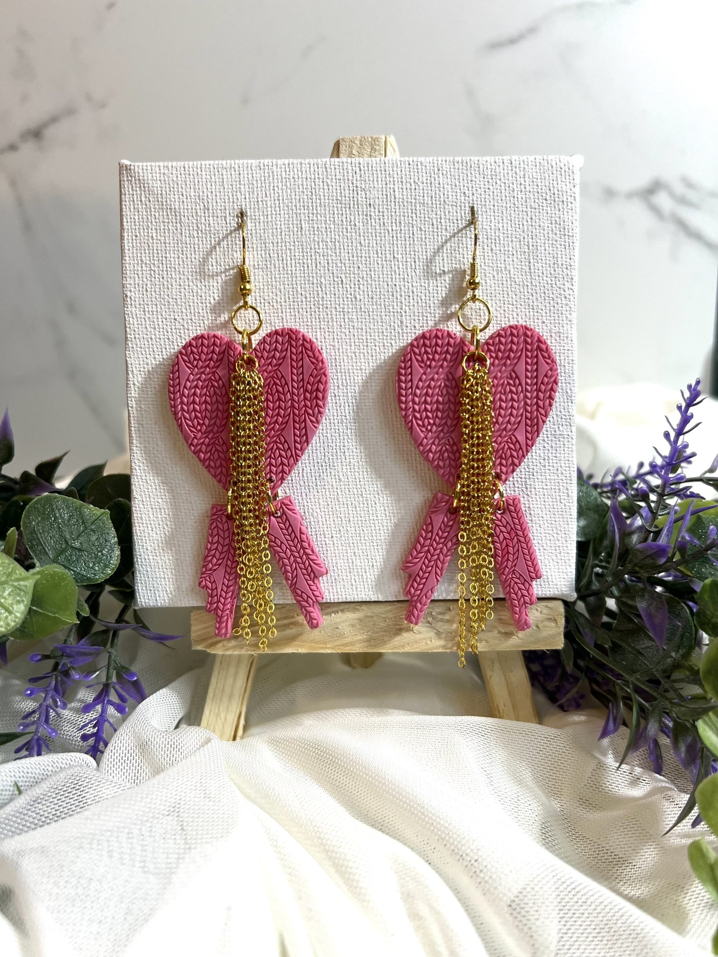 Textured Pink Dangles