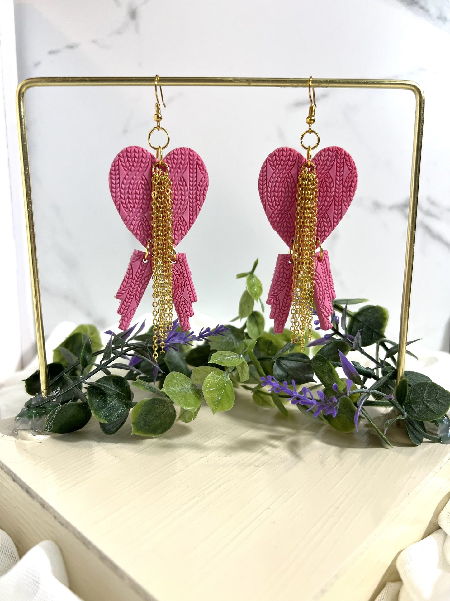 Textured Pink Dangles